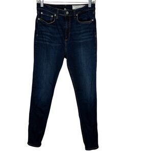 rag & bone Nina High Rise Ankle Skinny Jeans Carmen Dark Blue Wash Womens 29